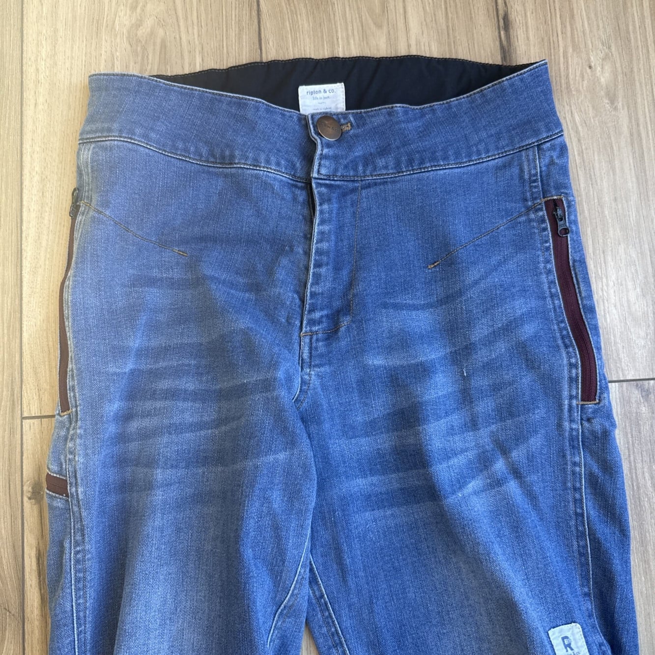 Ripton & Co Womens Denim Bike Pants Size S Blue Cycling Mountain Trail Jeans — image 4 of 8